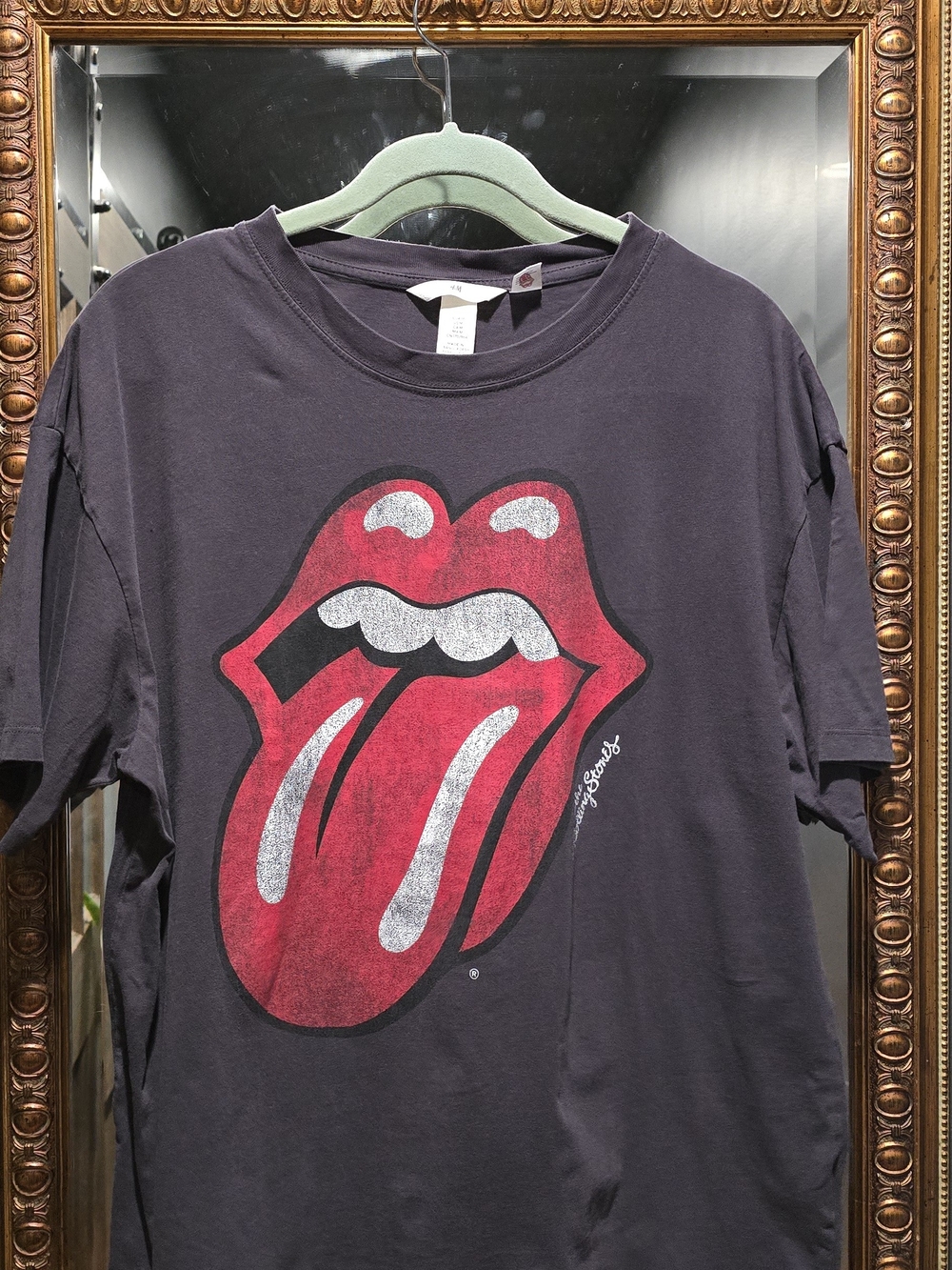 H&M Black Graphic Rolling Stones Tee